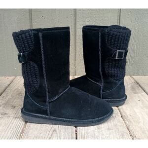 Bearpaw Stella Women's 8 Black Suede Cozy Midi Winter Boots